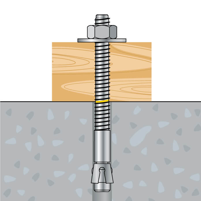Metallanker und Holzbauschrauben mit großer Scheibe für den konstruktiven Holzbau
